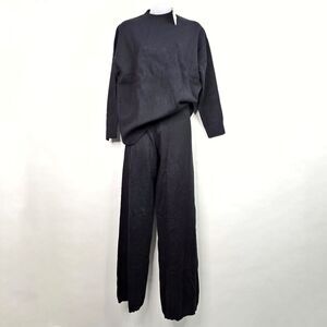 Nwt Mango Black Knit Mockneck and Wide Leg Pants